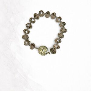 301u. Golden Glass Crystal Magnet Bracelet